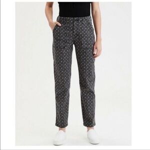 NWOT American Eagle Black Pink Ditsy Mini Floral Print Utility Stretch  Pants